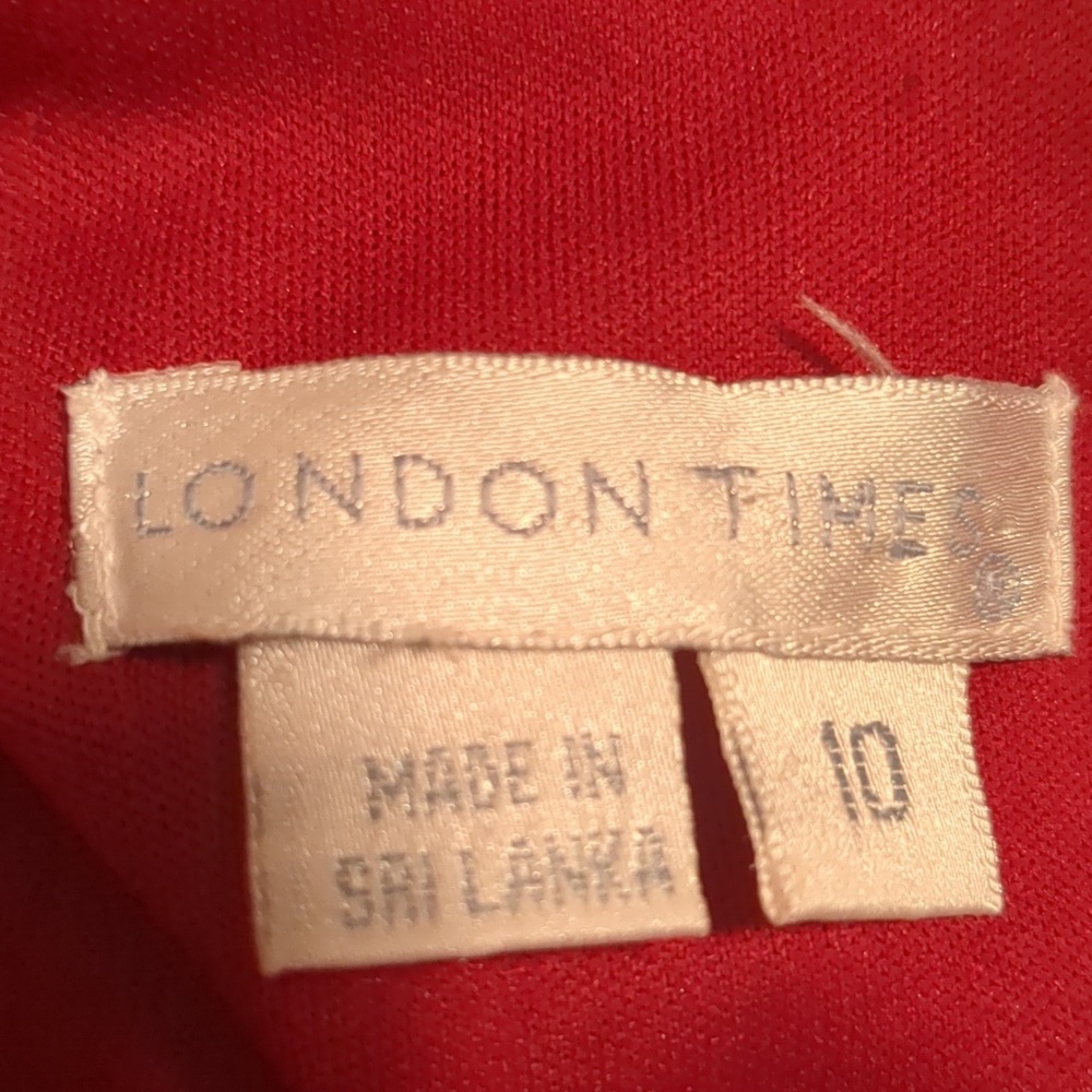 LONDON TIMES  Sleeveless V Neck Dress with Ruffle - 10 - Picture 3 of 9